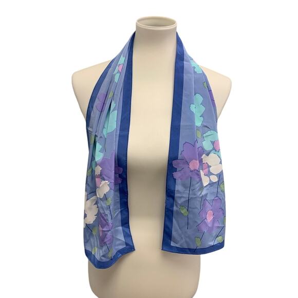 Vera Accessories - Vintage Womens Verasa by Vera Polyester Rectangular Floral Fashion Scarf